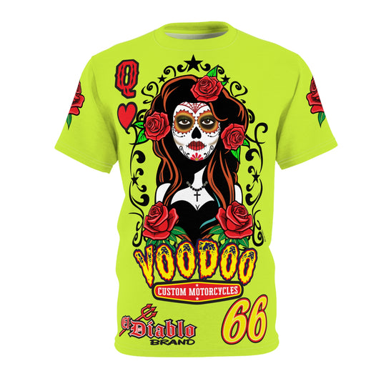 VERY Special HIVIZ Voodoo Custom Motorcycles Tee — Queen of Hearts Super Tee Graphic Shirt
