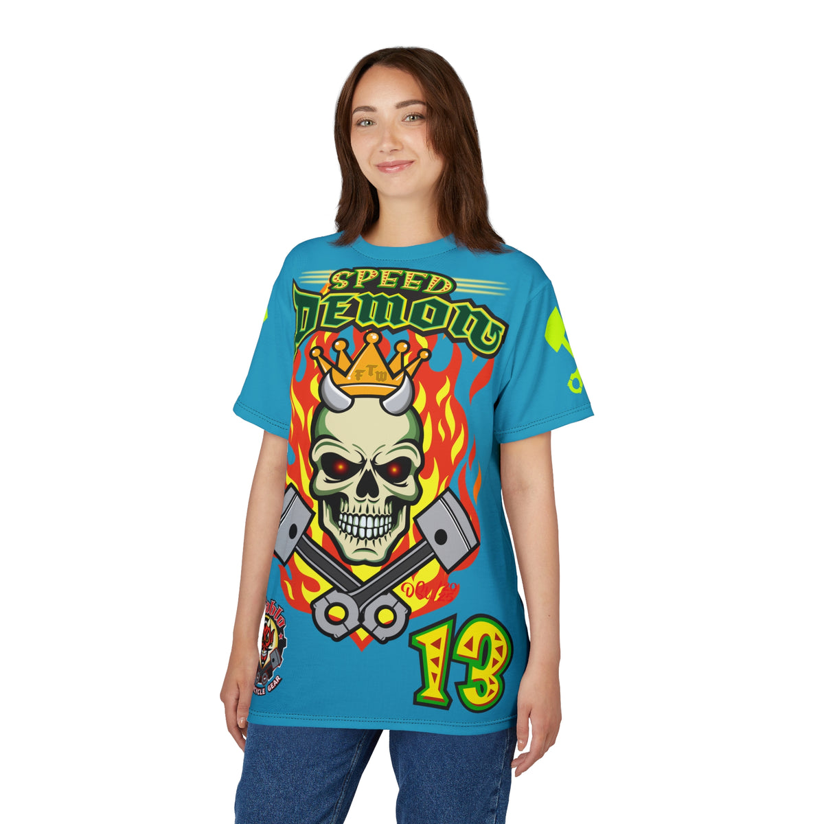 Speed Demon Hellfire HiViz Super Tee - THE Perfect Motorcycle Riding Tee - High Comfort & Perfect Fit Super Tee