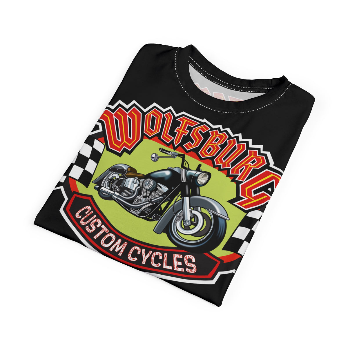 Wolfsburg Custom Cycles HiViz High Comfort Motorcycle Riders Super Tee