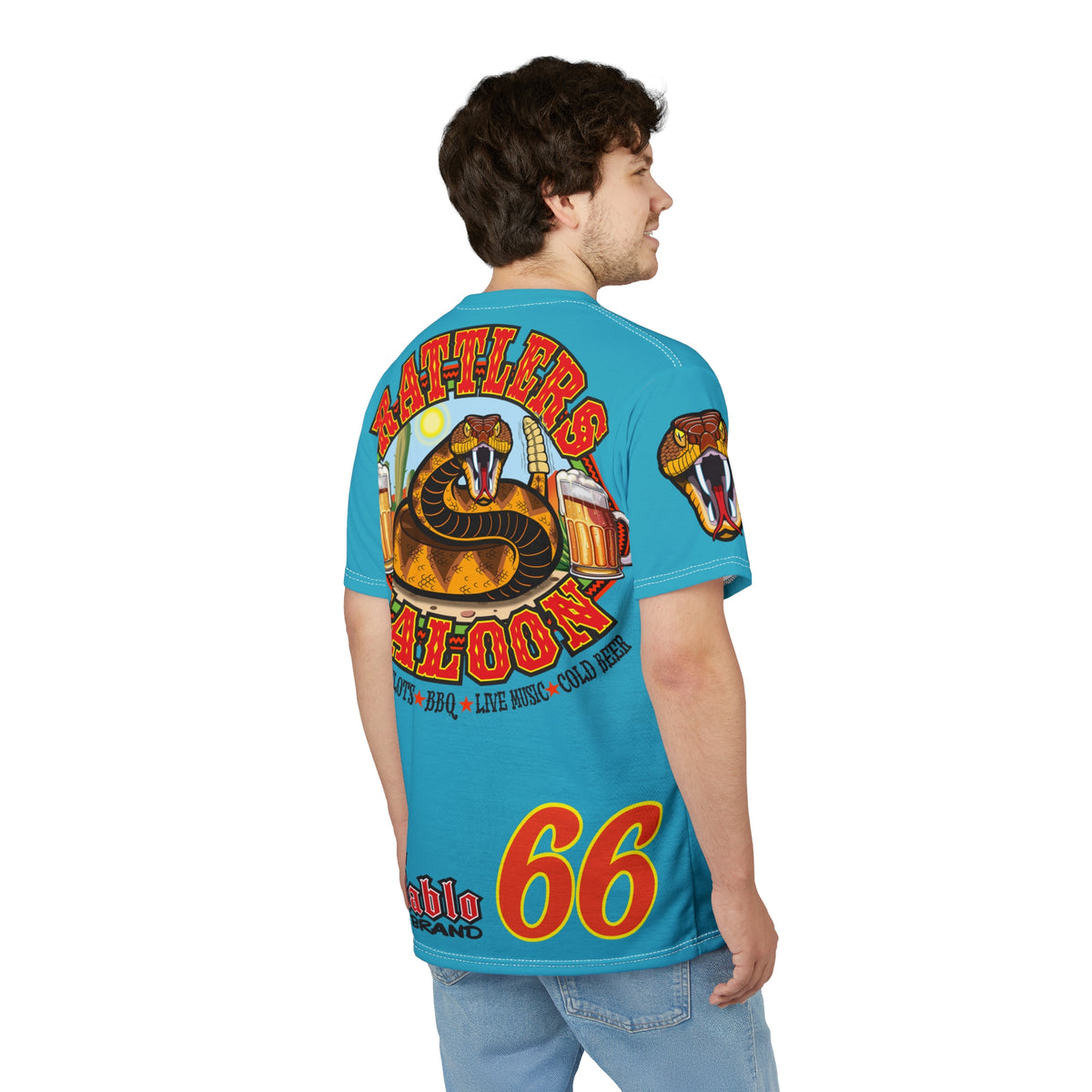 Rattlers Saloon  BADAZZ SUPER TEE — Vintage Biker 66 Graphic Shirt