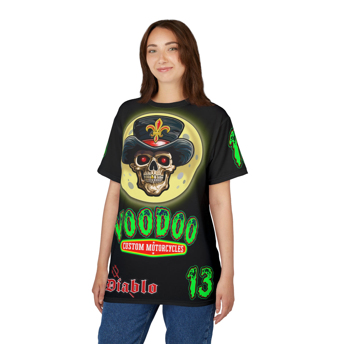 Voodoo Motorcycles HiViz Super Tee, Unique Graphic Tee, Custom HiViZ Apparel