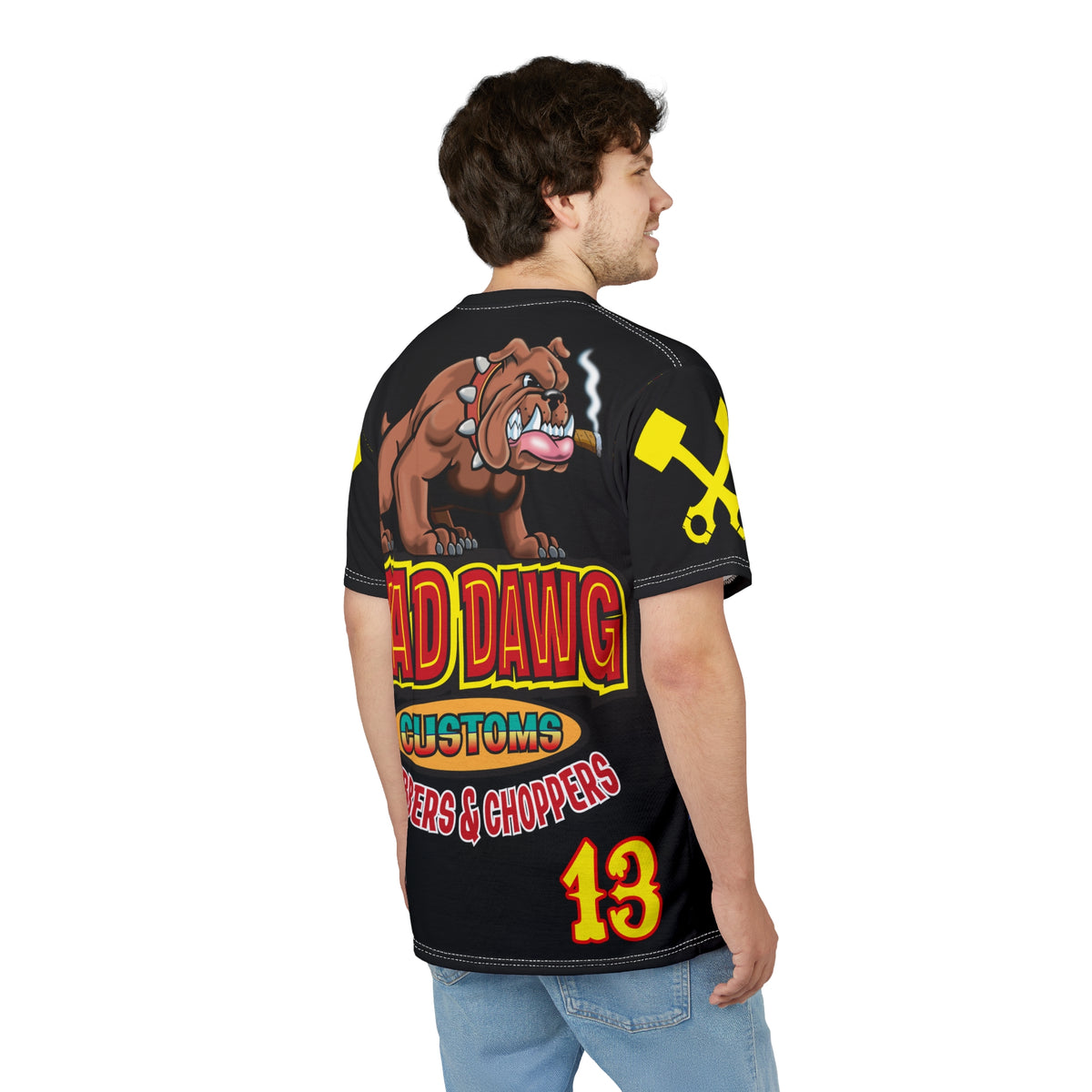 Mad Dawg Customs HiViz Americana - Motorcycle Riders Super Tee