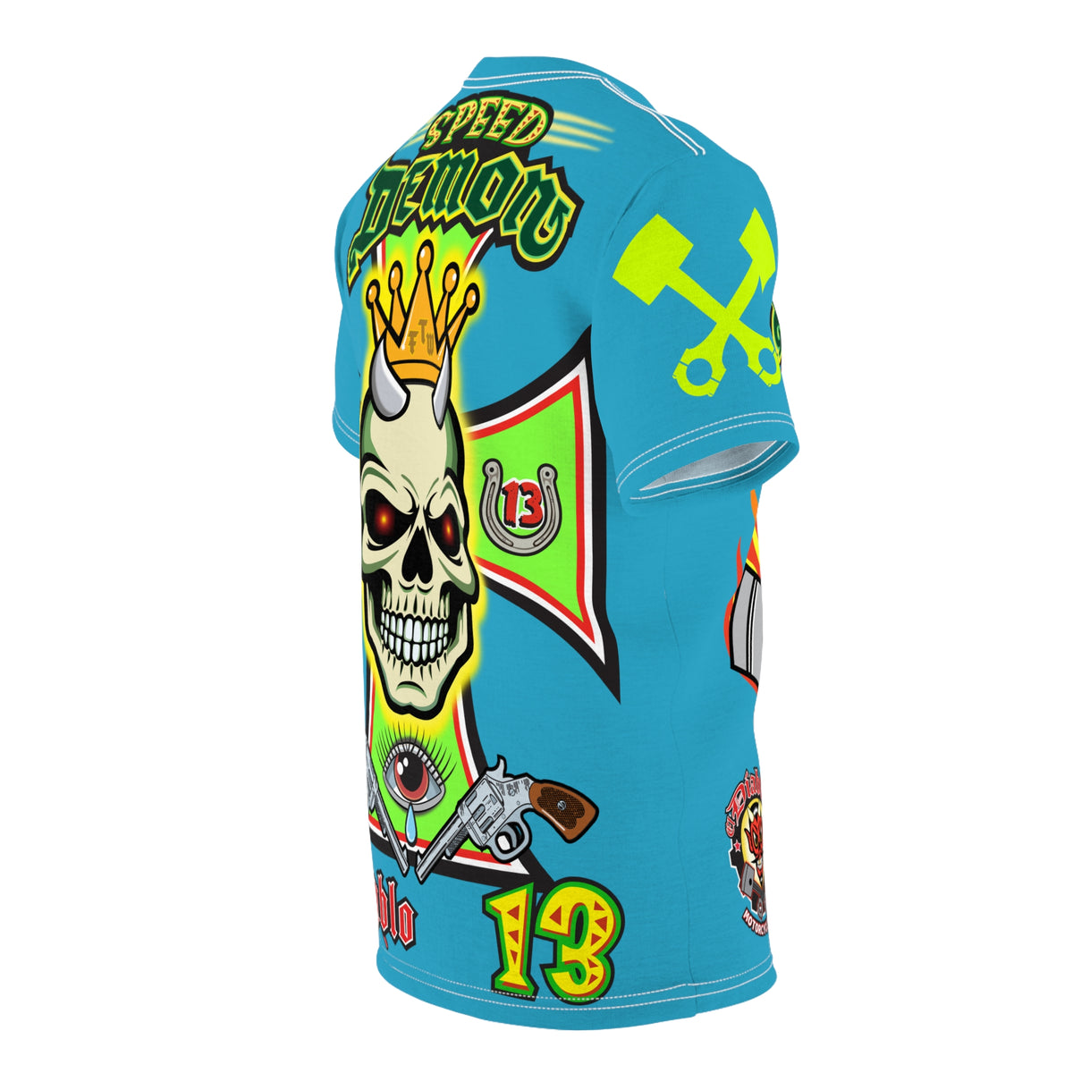 Speed Demon Hellfire HiViz Super Tee - THE Perfect Motorcycle Riding Tee - High Comfort & Perfect Fit Super Tee