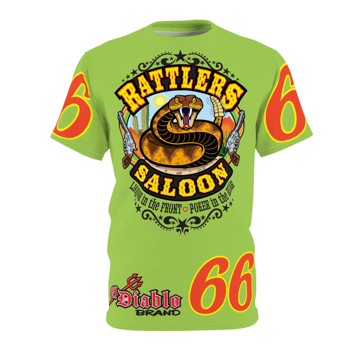 VERY Special HIVIZ Rattlers Saloon ROUTE 66 SUPER TEE — Vintage Biker 66 Graphic Shirt