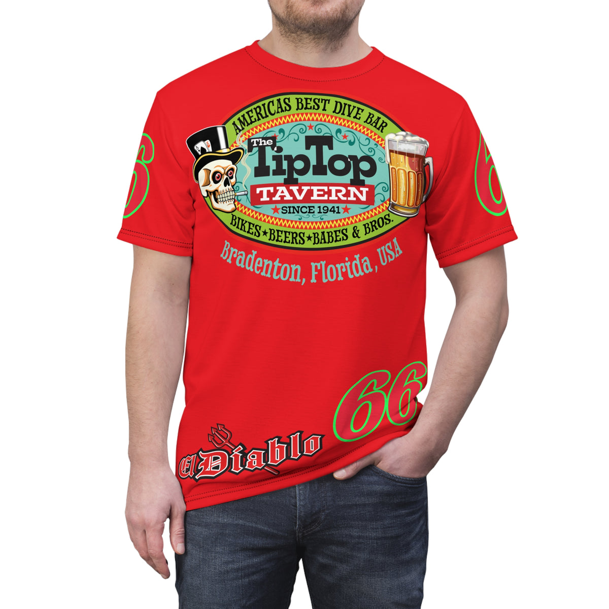 Tip Top Tavern Dive Bar Super Tee - America's Best Dive Bar, Bikes Beers Babes & Bros. - Biker Bar Tee