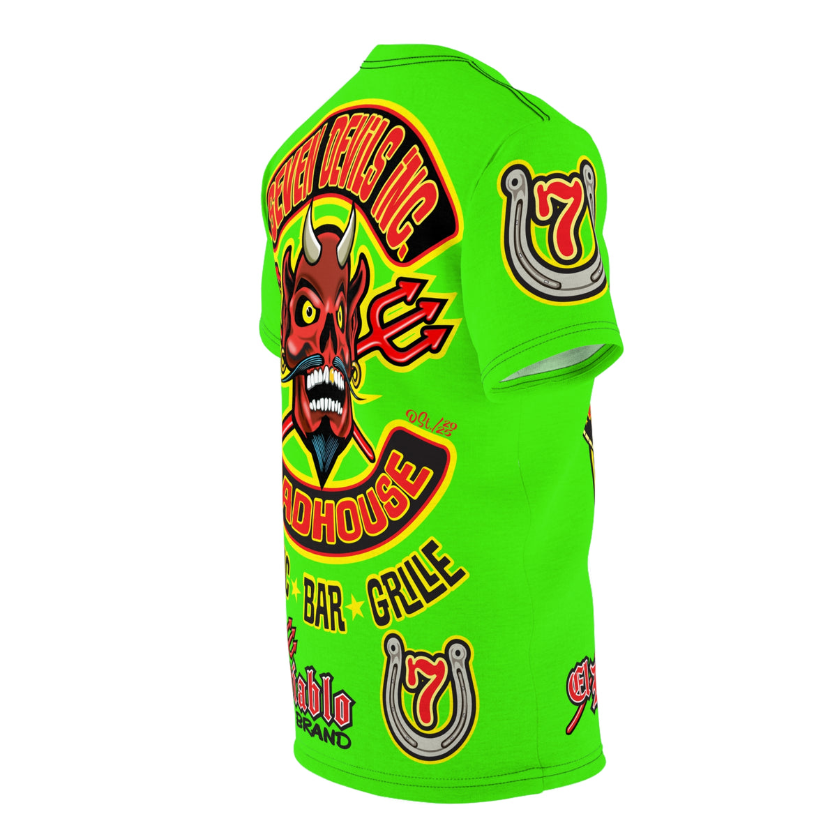 Very Special Seven Devils Inc. Roadhouse HiViZ Lumina Graphic Tee -  Motorcycle Custom Riding Super Tee