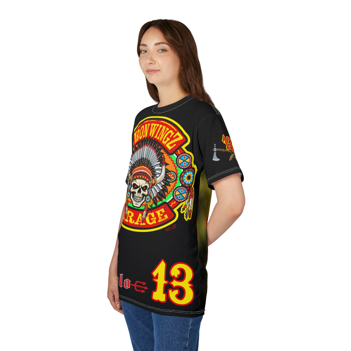Iron Wingz Garage HiViZ Motorcycle Rider Super Tee