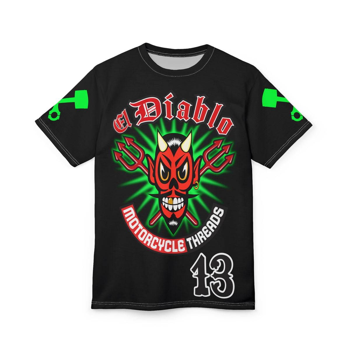 El Diablo Brand Hiviz Unisex Motorcycle Riders Super Tee