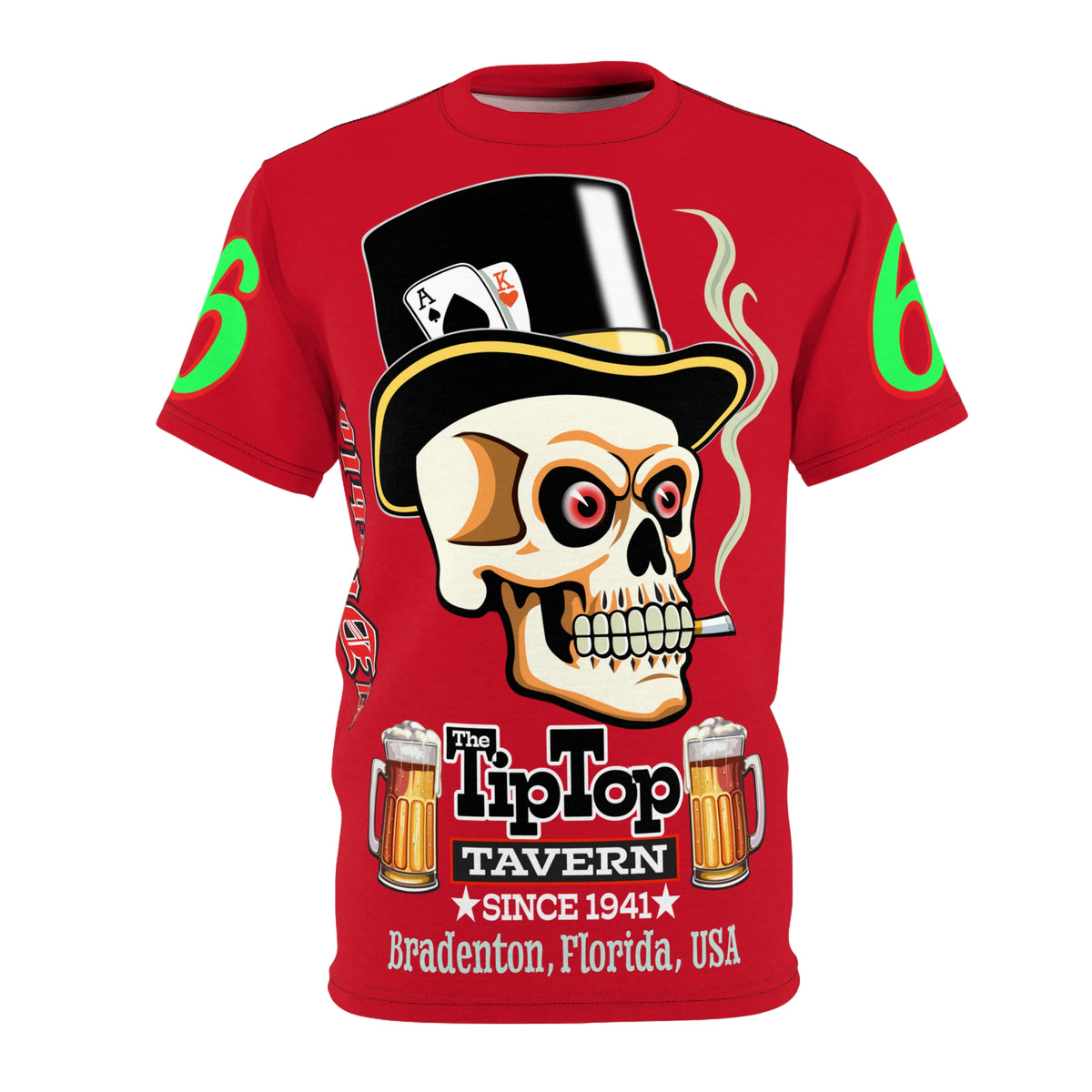 Tip Top Tavern Dive Bar Super Tee - Special Edition Blood Red XL Graphics - America's Best Dive Bar - Bikes Beers Babes & Bros. - Biker Bar Tee