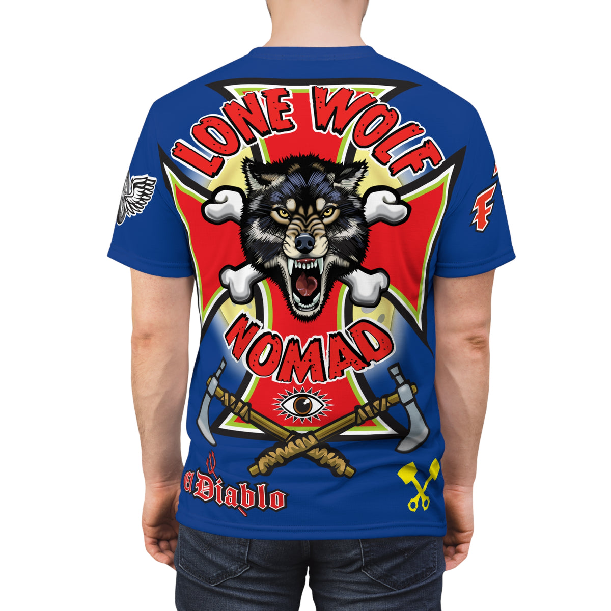 Lone Wolf Nomad HiViz Super Tee - For The Independent No Club Bikers For Life