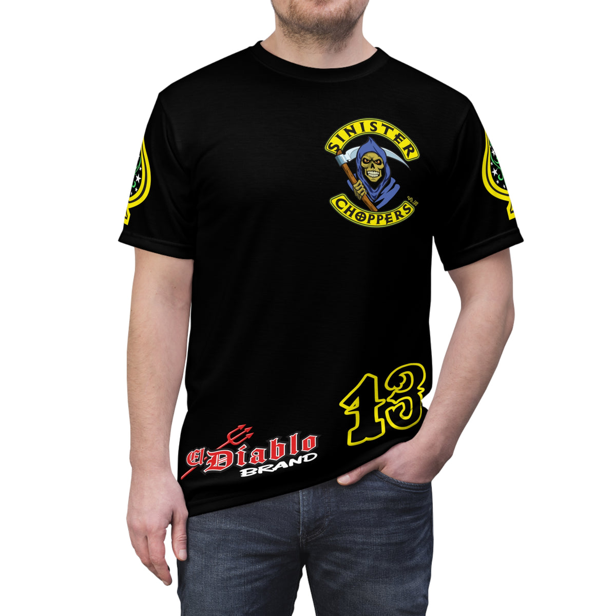 SRT Sinister Choppers Custom Motorcycles -  HiViz Custom Reaper Super Tee - High Performance Riding Wear