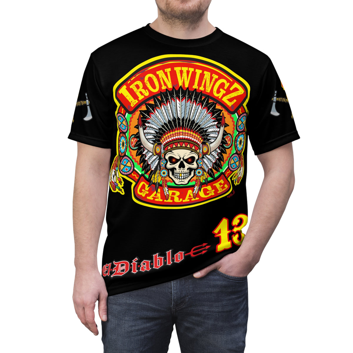 Iron Wingz Garage HiViZ Motorcycle Rider Super Tee