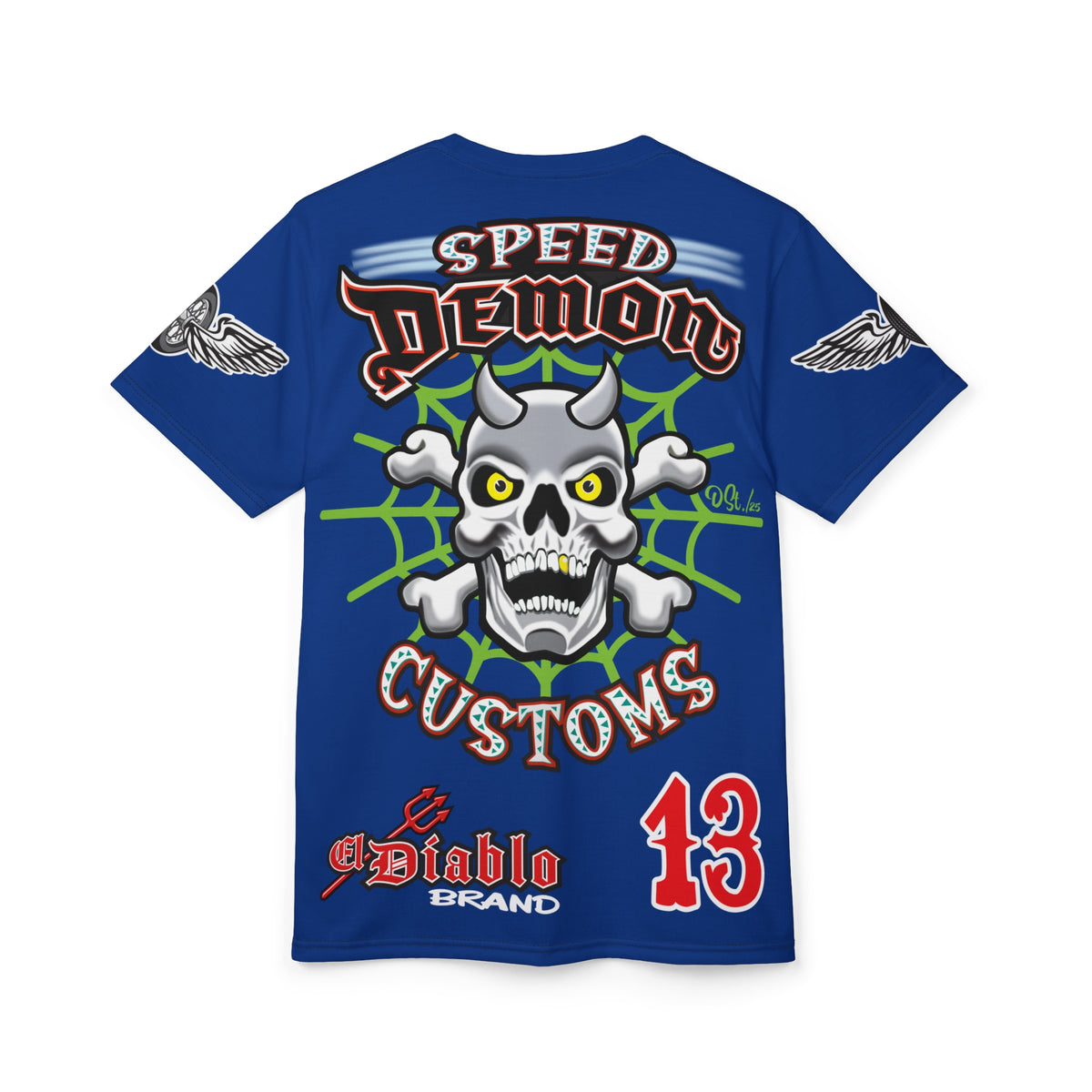 SRT Speed Demon Customs Spectacular  Super Riding Tee - Devilishly Demented Bold Biker Design
