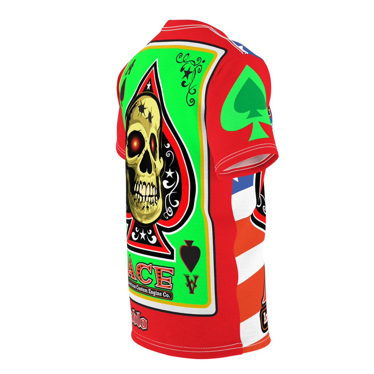 American Custom Engines ACE Americana Cut - Special Lumina Green  Ace of Spades Death Card High visibility Graphics