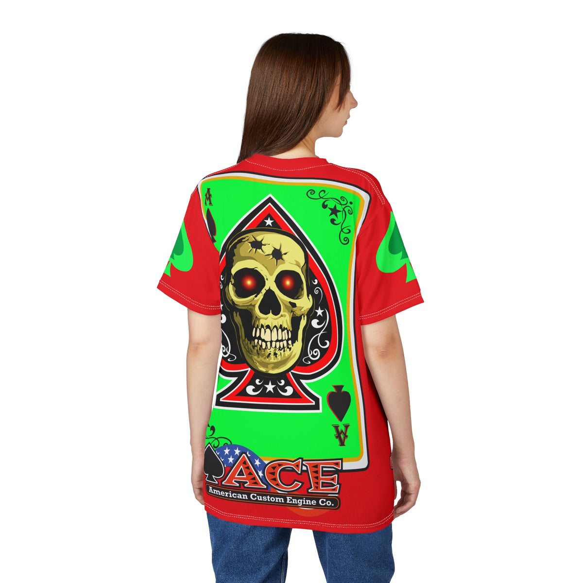 American Custom Engines ACE - Special Lumina Green  Ace of Spades Death Card High visibility Graphics