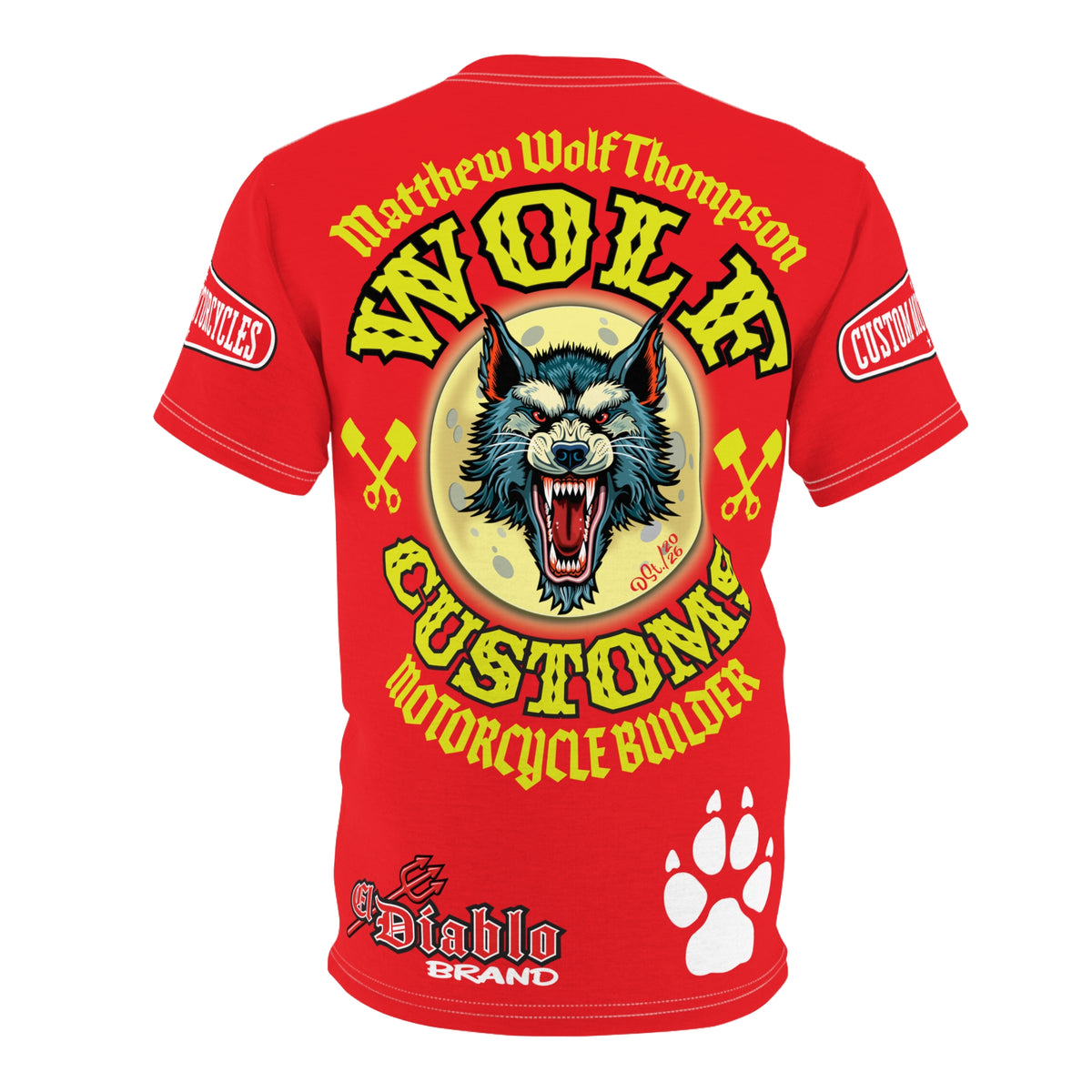 SRT MWT Wolf Custom Motorcycles Super Riding Tee — Viciously Cool High Performance Motorcycle Riding Shirt