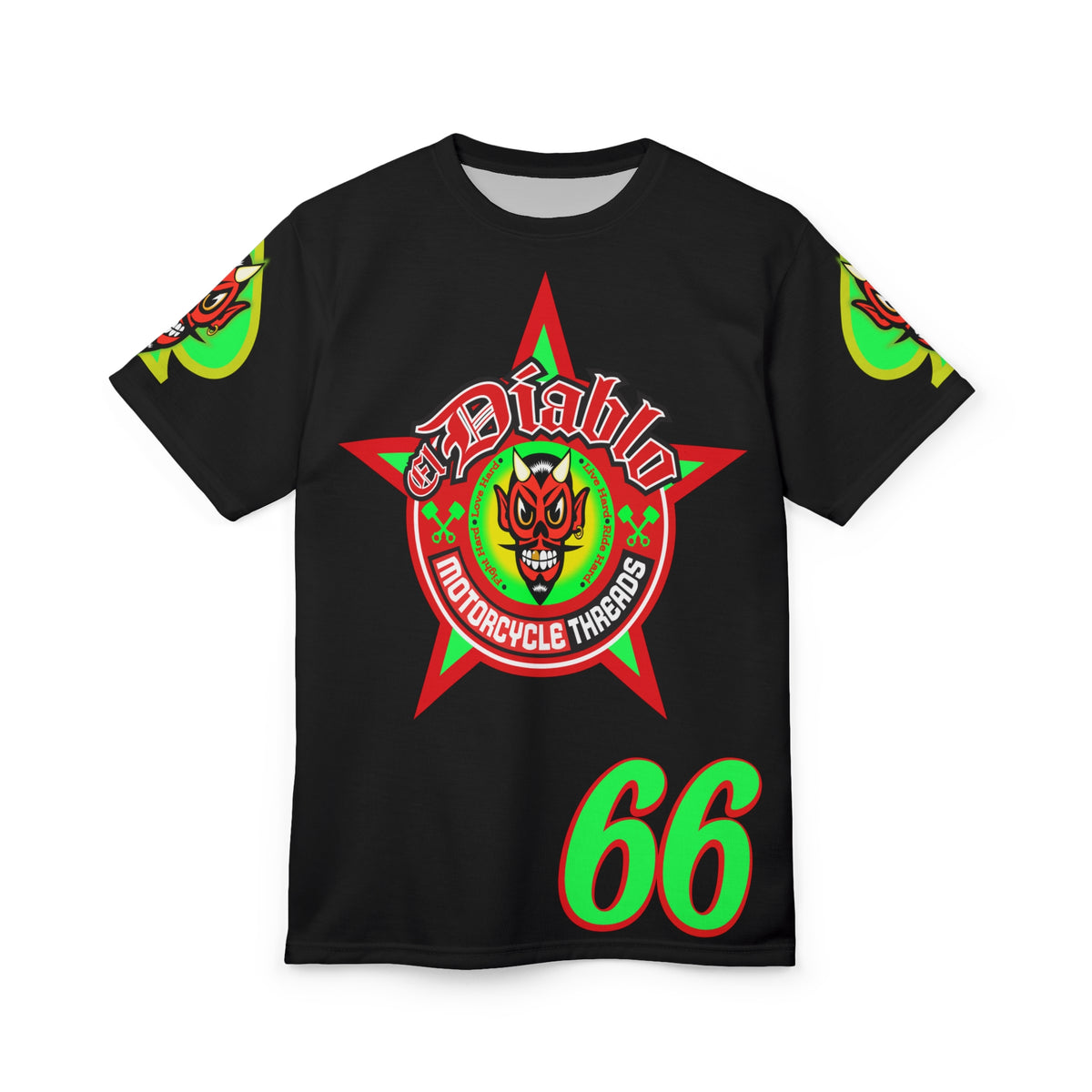 El Diablo Motorcycle Threads Unisex Cut & Sew Tee - Edgy Graphic Tee for Biker Enthusiasts