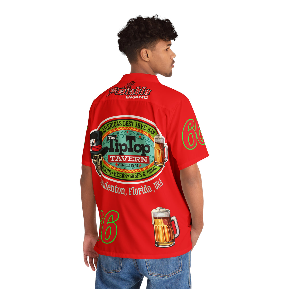 Big Bopper Men's Hawaiian Shirt - Loose, Comfortable Button Up Shirt for Easy Breezy Riding - Sizes to 5XL