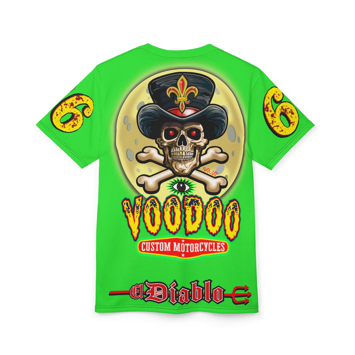 Voodoo Nightmare 66  Ultimate Motorcycle HiViz Super Tee, XLGraphics , Custom Riding Apparel
