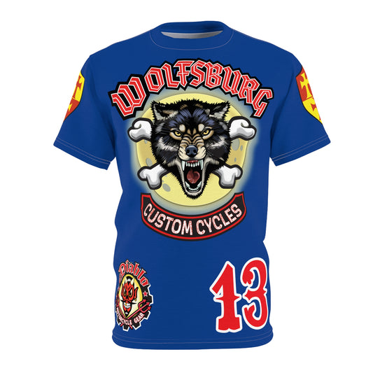 Wolfsburg Custom Cycles HiViz Graphic Super Tee for Bikers