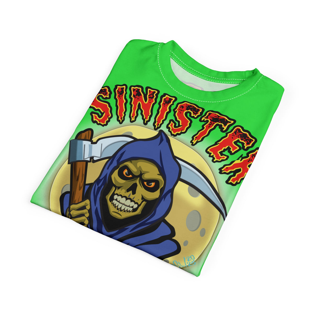Very Special Sinister Choppers Reaper  HiViZ Super Tee - Gothic Graphic T-Shirt for Motorcycle Riders