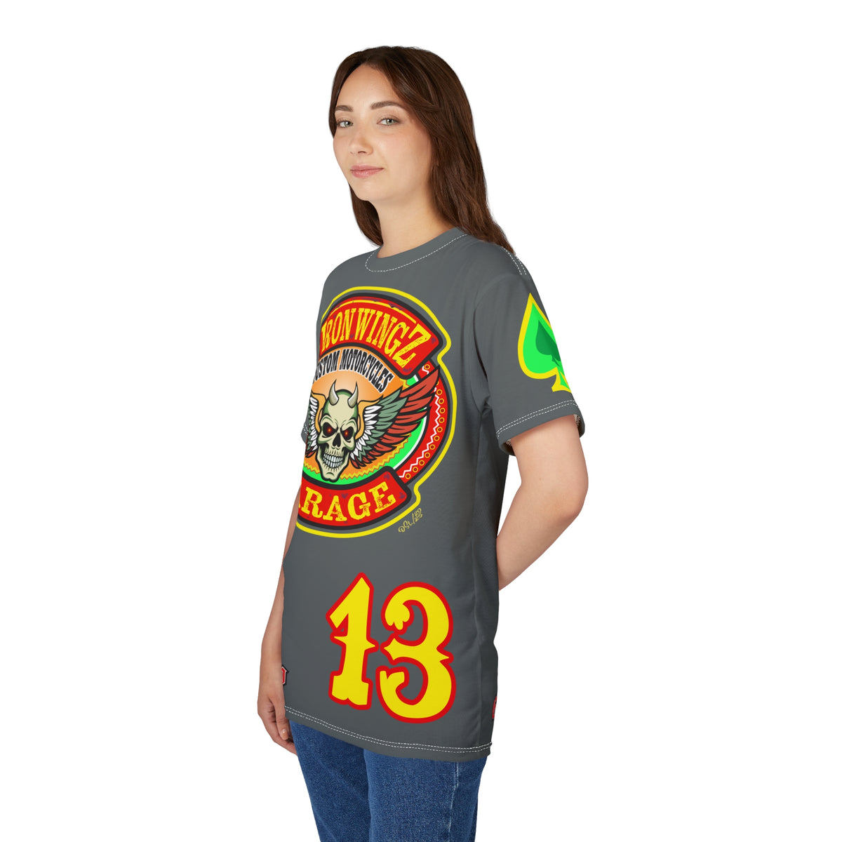 Iron Wingz Custom Motorcycle Unisex Super Tee - Bold Graphic Tee for Bikers