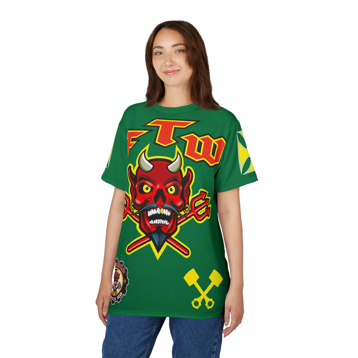 FTW Motorcycle Riders Super Tee - Edgy HiViz Colour Graphics - Show Your Attitude in Style