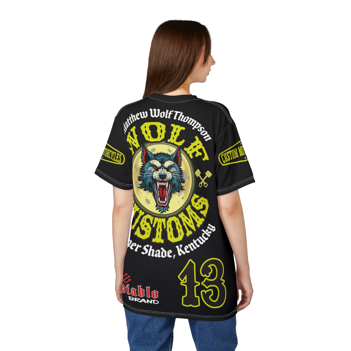 MWT Wolf Customs  INTIMIDATOR SPECIAL EDITIOM  13 Black & XLWOLF Graphics- Super Riding Tee — Retro Motorcycle Club Shirt, The Best Biker Riding Tee EVER !!!