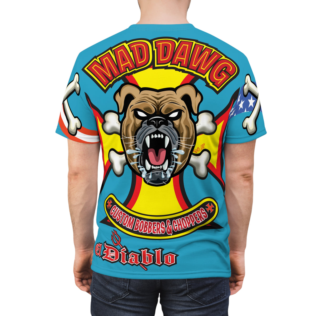 Mad Dawg Customs, Edgy Motorcycle Apparel, HiViz Custom Riding TEE, Rebel Fashion, Biker Style