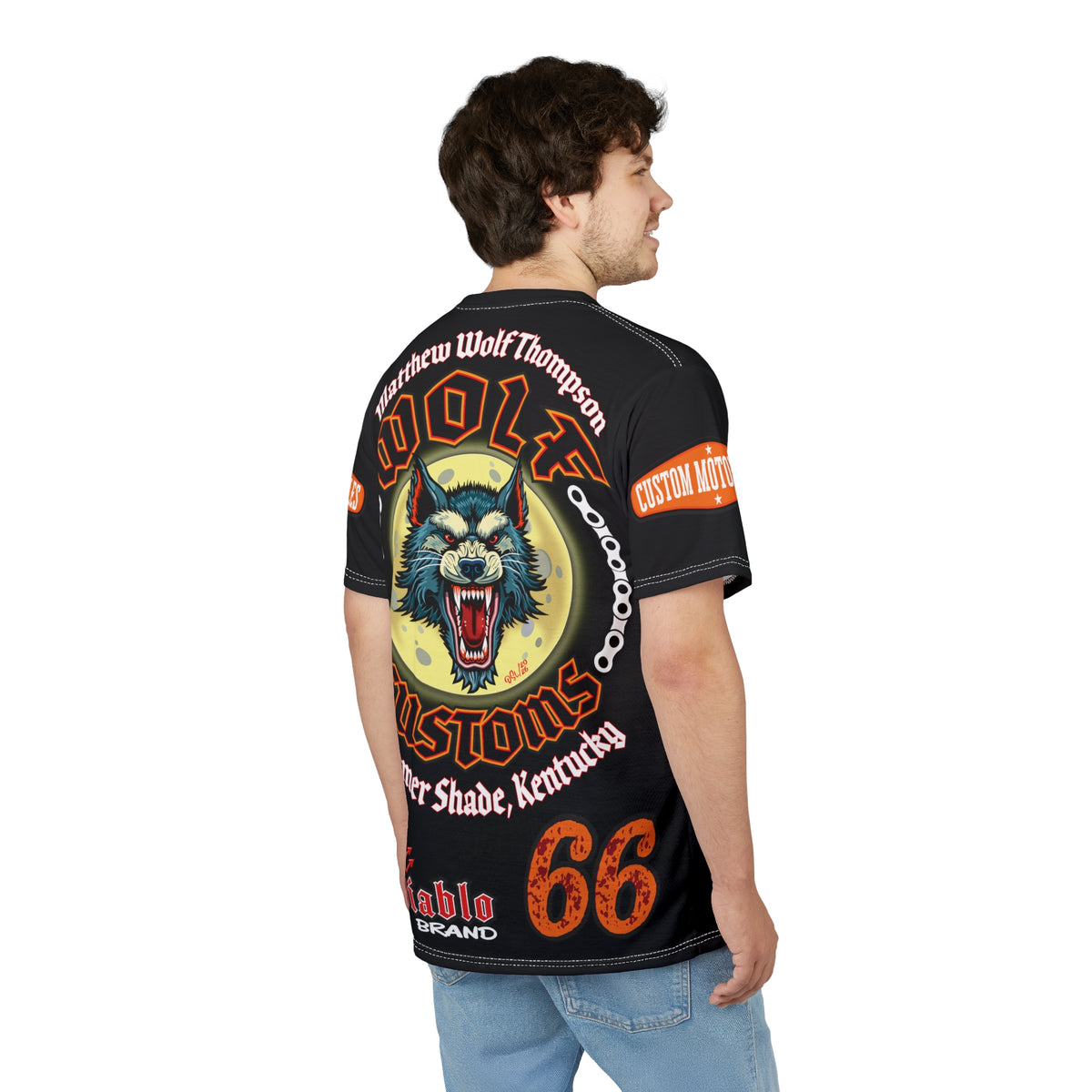 SRT MWT Wolf Custom Motorcycles Super Riding Tee — Viciously Cool High Performance Motorcycle Riding Shirt