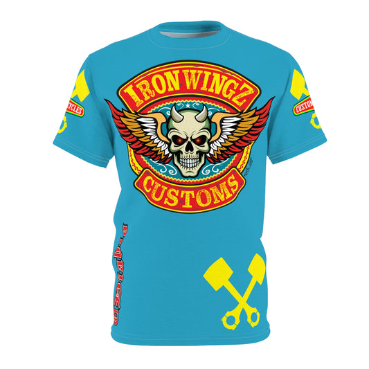 Iron Wingz Garage HiViz Super Tee, Unisex Graphic T-Shirt, Rockabilly Style Shirt, Alternative Fashion Top, Perfect Gift for Bikers