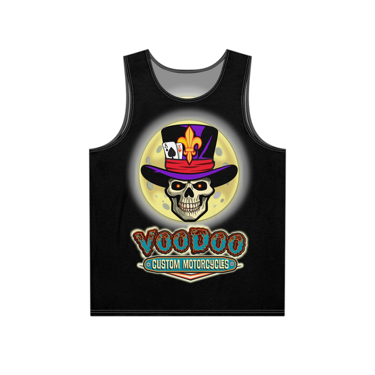 Voodoo Custom Motorcycles Men's Tank - Skull Design - Perfect for Bikers & Festivals