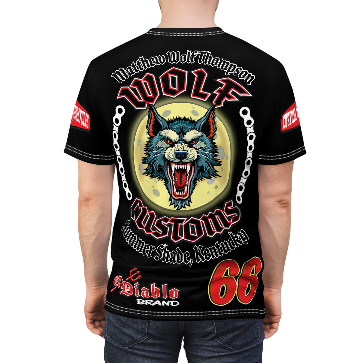 MWT Wolf Custom Motorcycles Super Tee — Viciously Cool High Performance Motorcycle Riding Shirt
