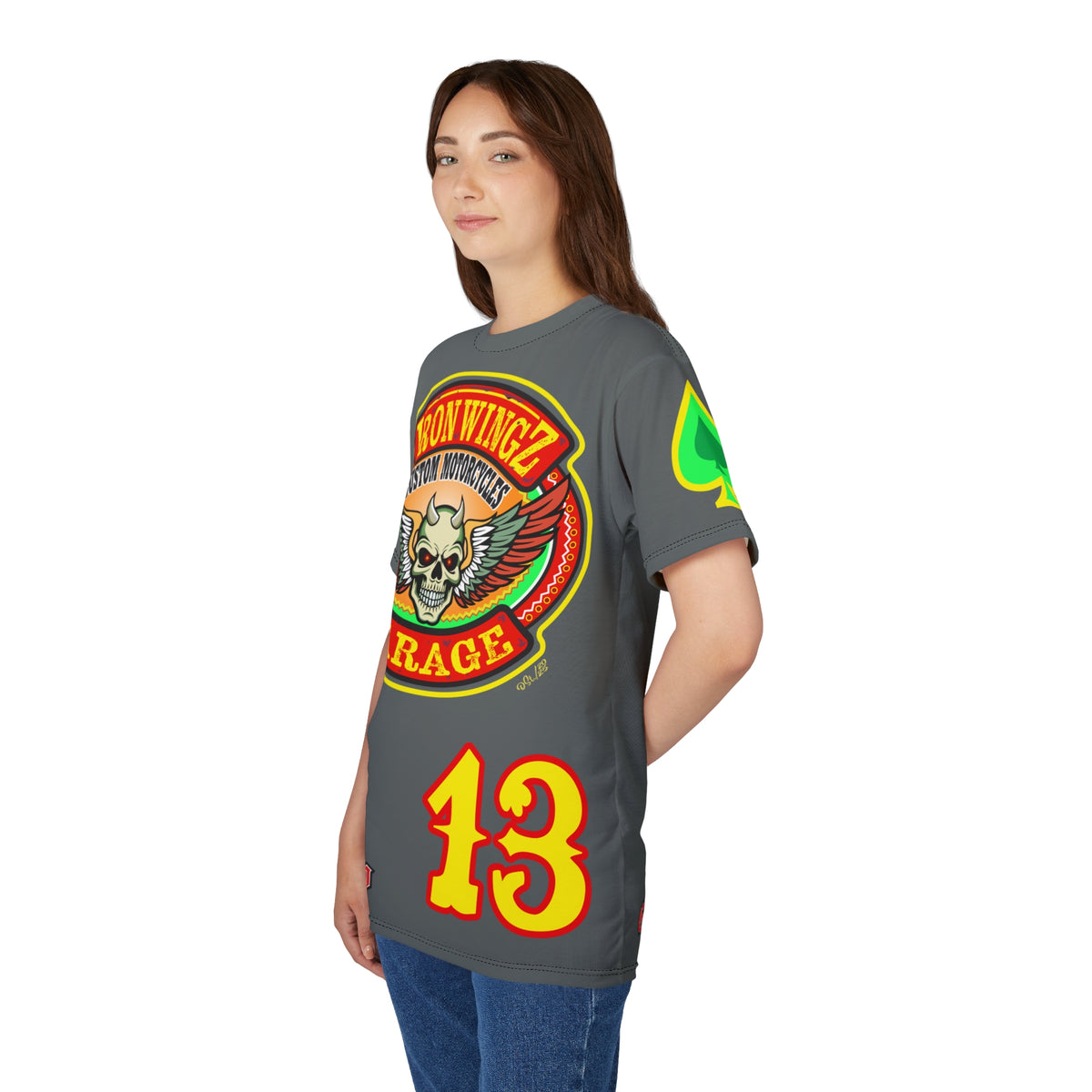 Iron Wingz Custom Motorcycle Unisex Super Tee - Bold Graphic Tee for Bikers