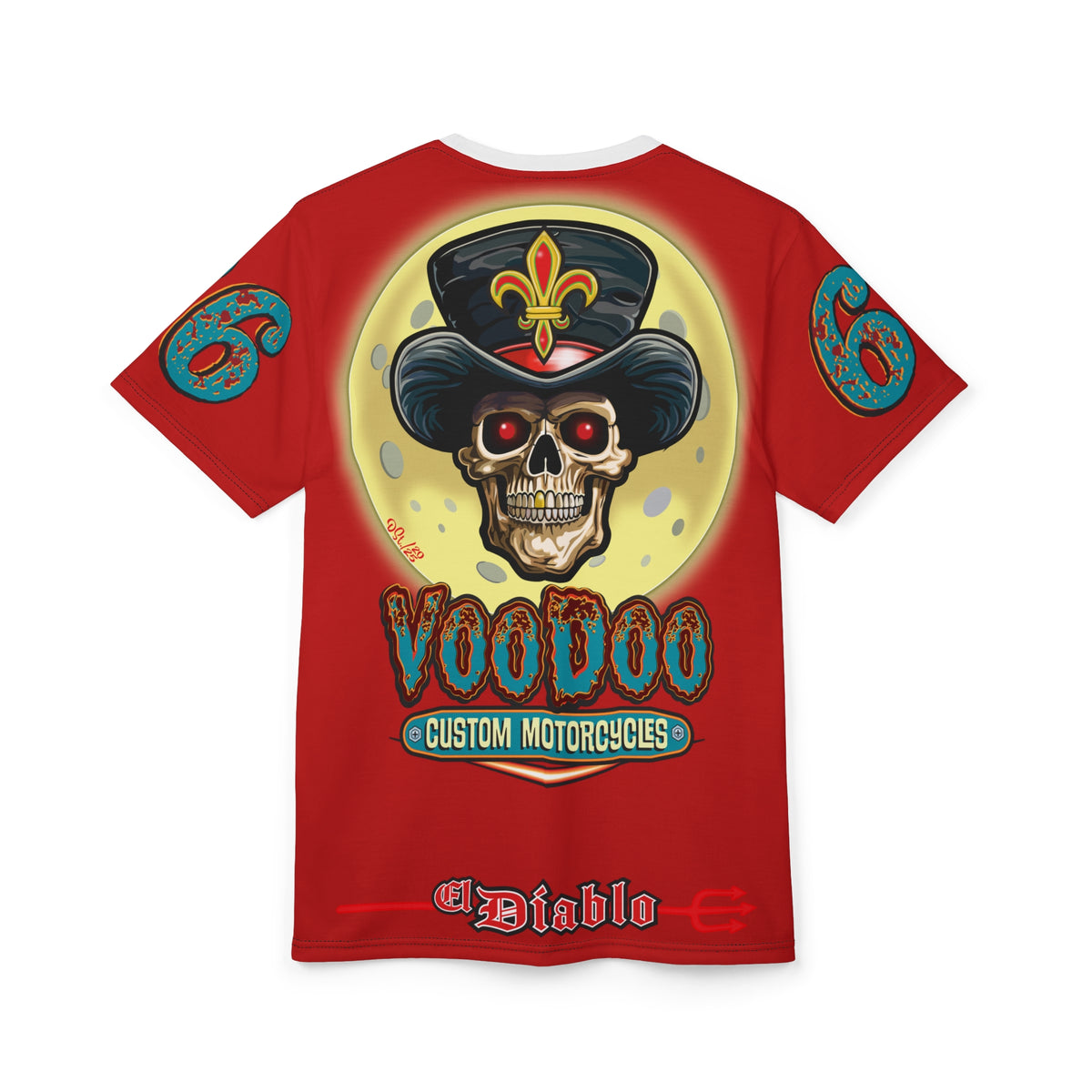 Voodoo Customs Tie Dye Blast Graphic Tee – Unisex- Edgy Style for Bikers