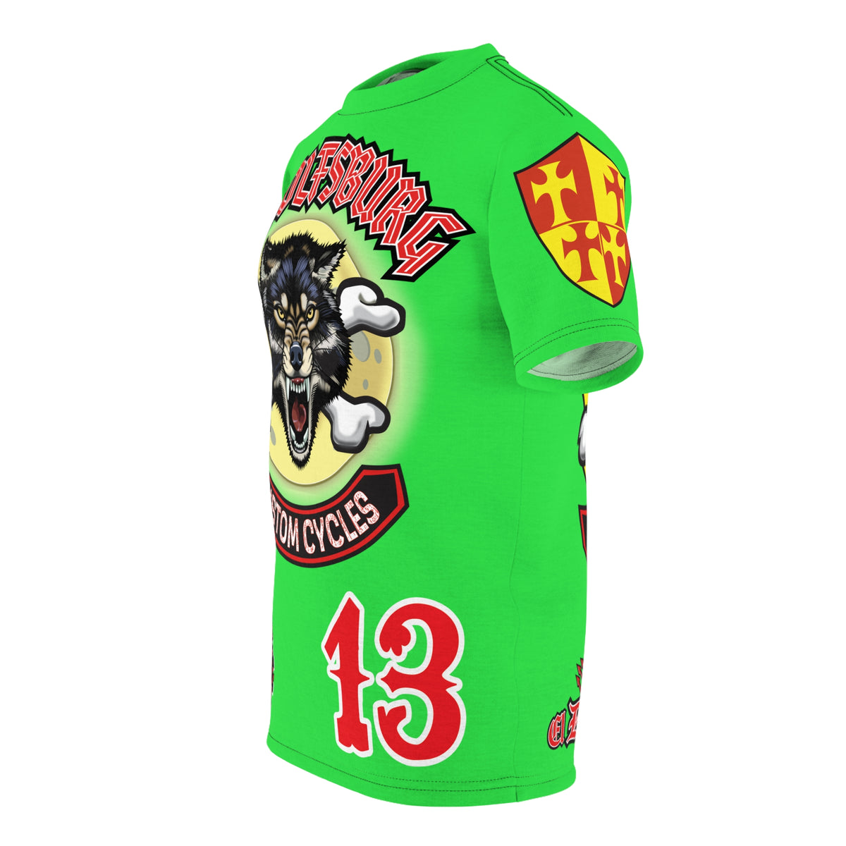 Very Special Wolfsburg Custom Cycles HiViz Graphic Super Tee for Bikers