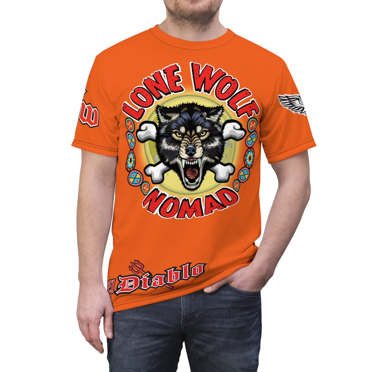 Lone Wolf Nomad HiViz Super Tee - For The Independent No Club Bikers For Life