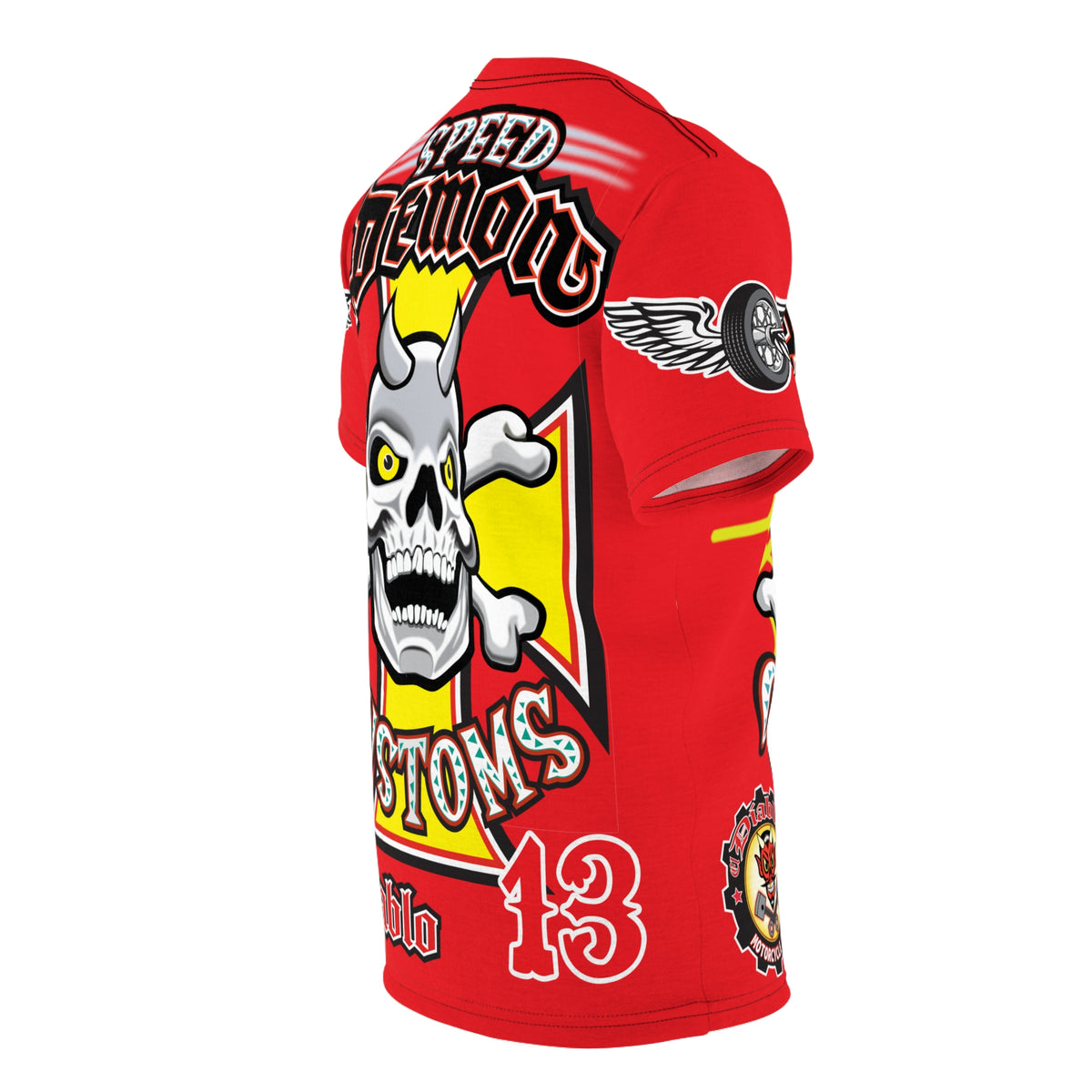 Speed Demon Customs Spectacular HiViz Super Tee - Devilishly Demented Bold Biker Design