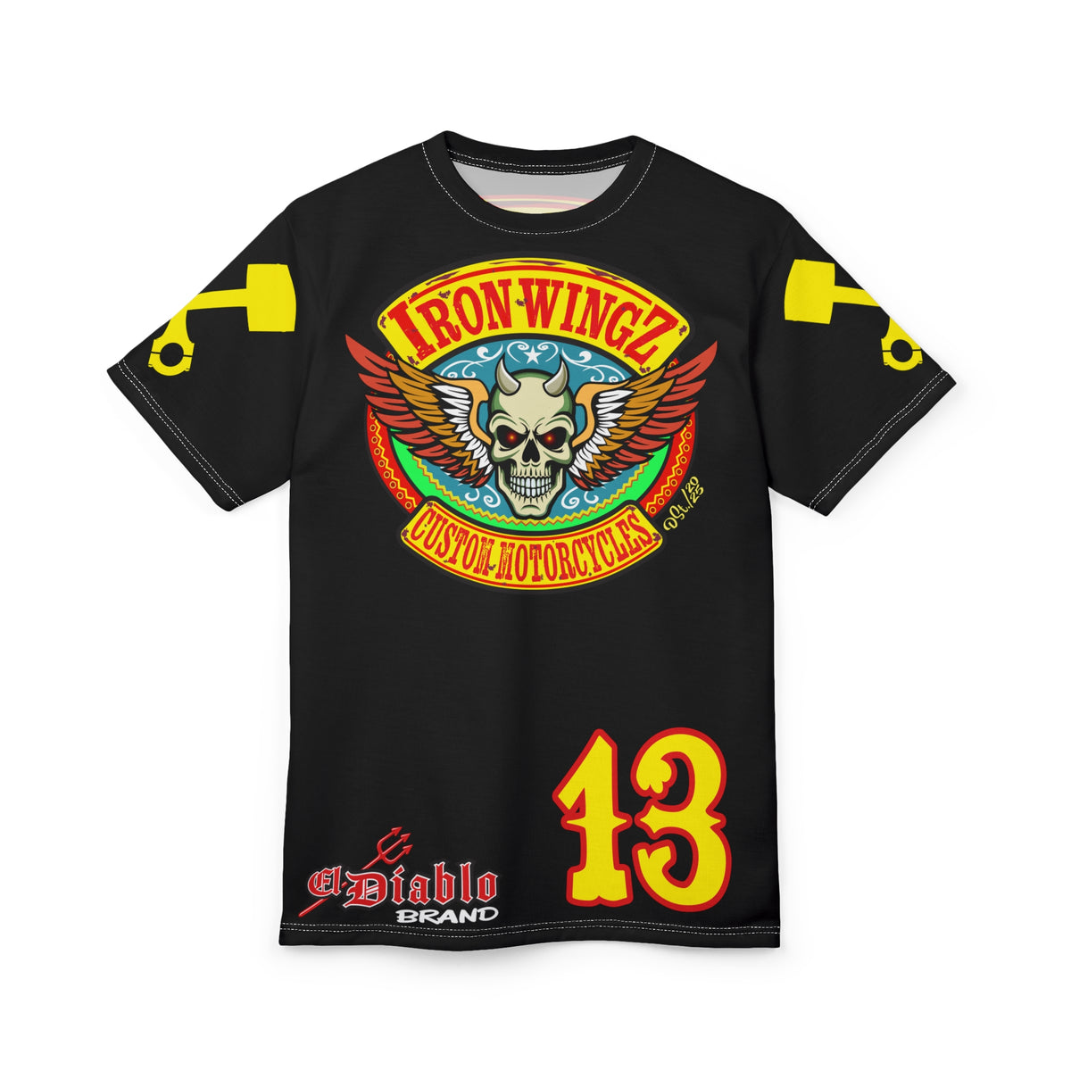 Iron Wingz Garage HiViz Super Tee, Unisex Graphic T-Shirt, Rockabilly Style Shirt,  Perfect Gift for Bikers