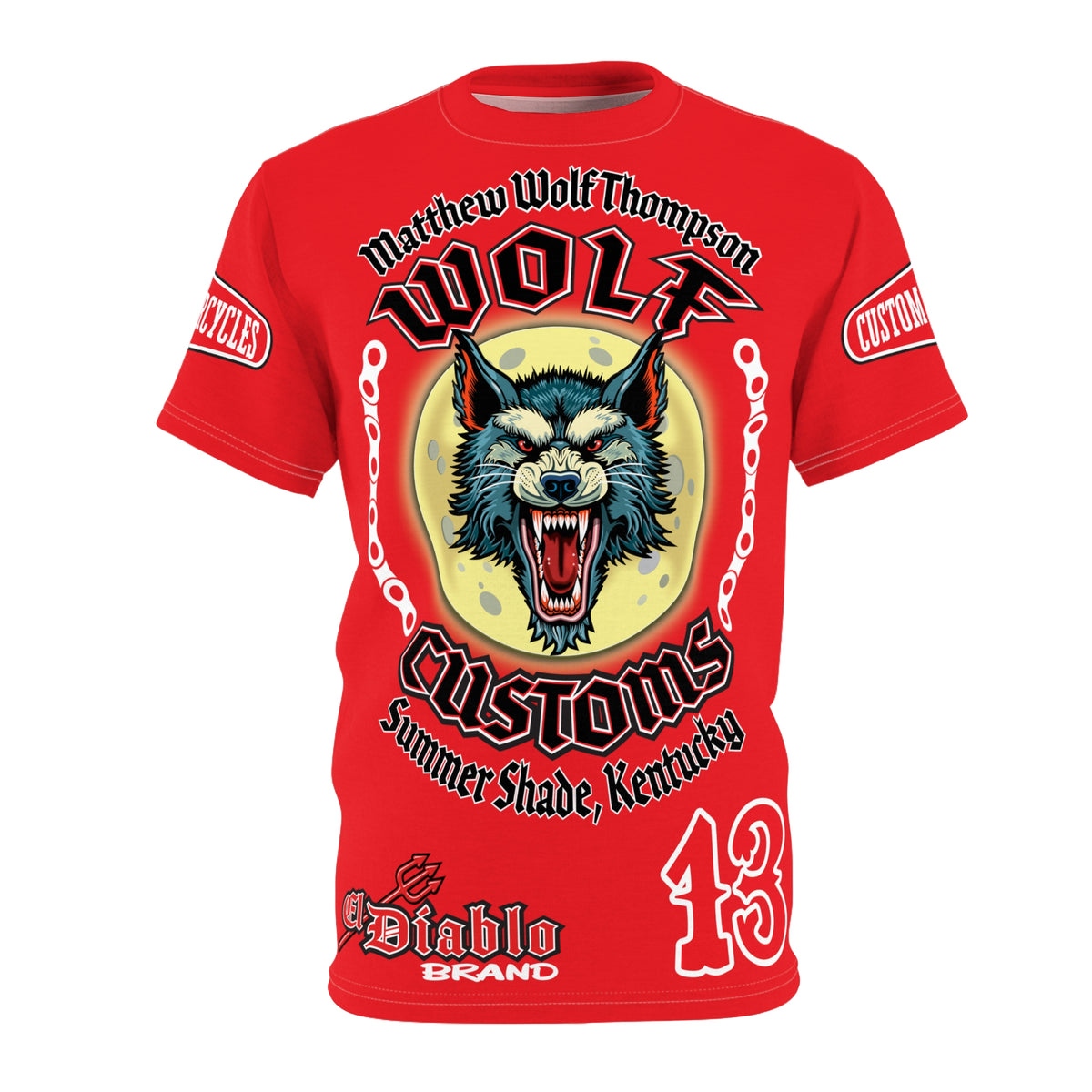 MWT Wolf Custom Motorcycles Super Tee — Viciously Cool High Performance Motorcycle Riding Shirt