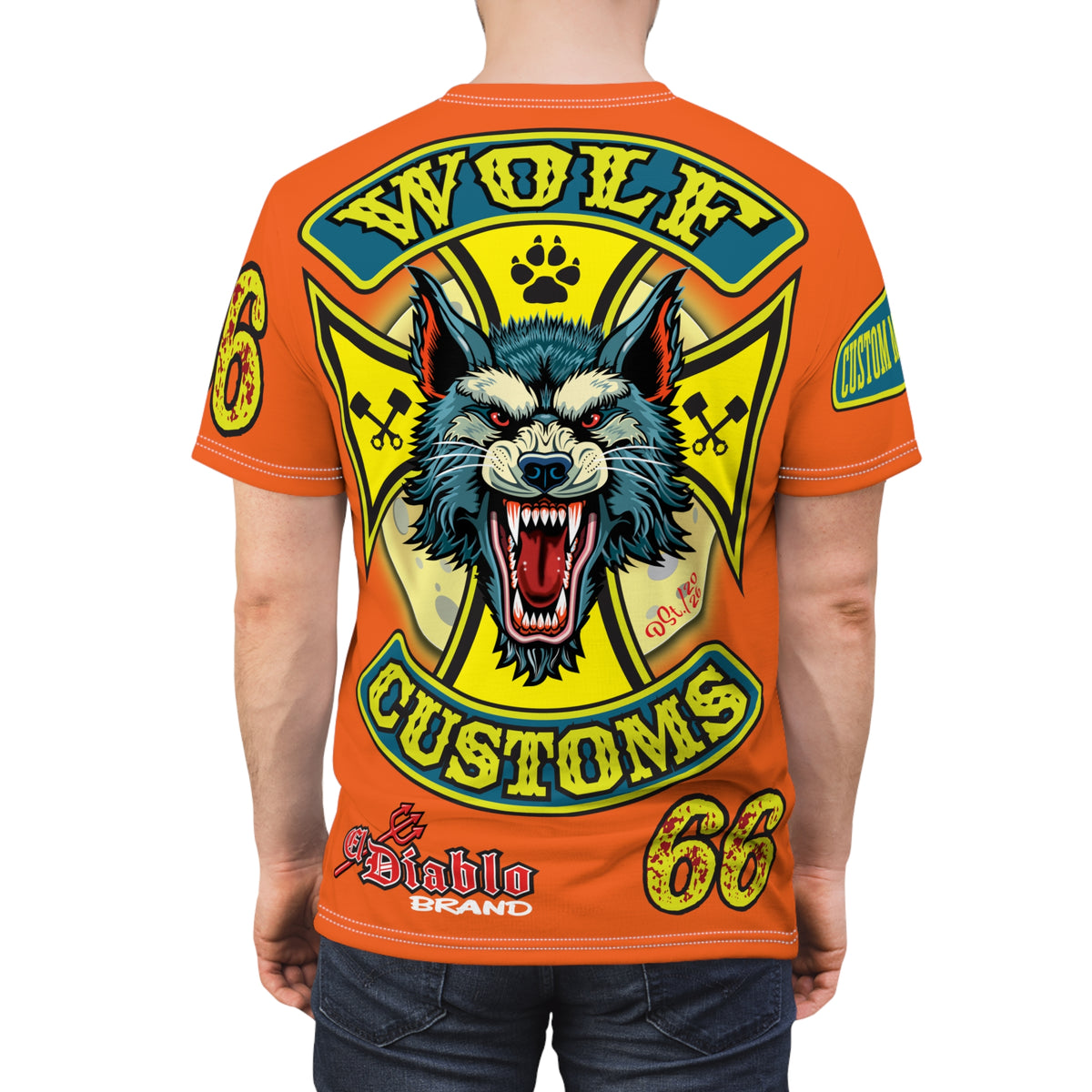 MWT Wolf Customs '66 Graphic HiViZ Super Tee — Retro Motorcycle Club Shirt, The Best Biker Riding Tee EVER !!!