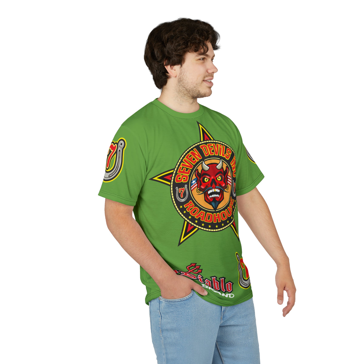 Seven Devils Inc. Roadhouse Graphic Tee - HiViz Motorcycle Custom Riding Super Tee
