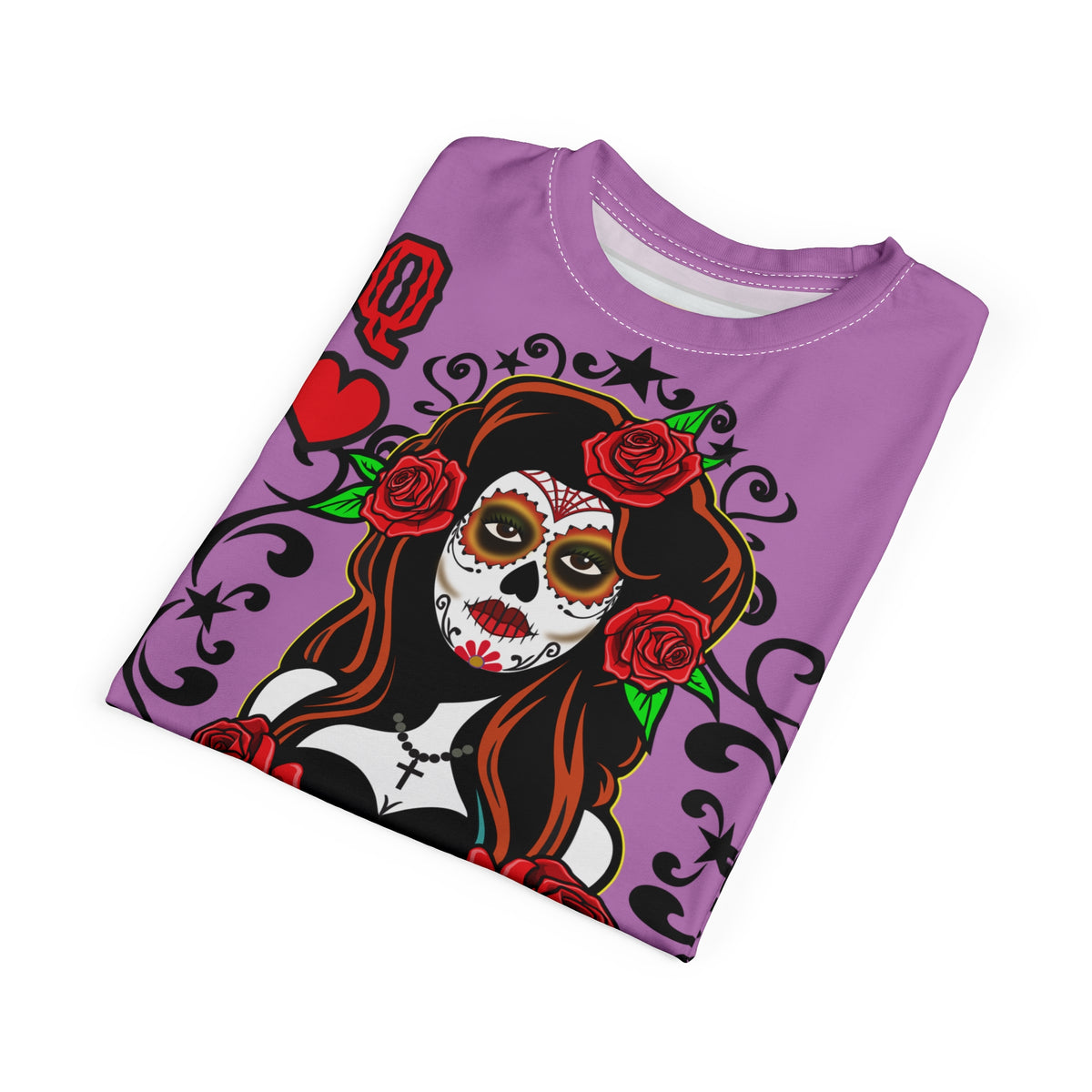 Copy of Voodoo Custom Motorcycles Tee — Queen of Hearts  Graphic Riding Super Tee