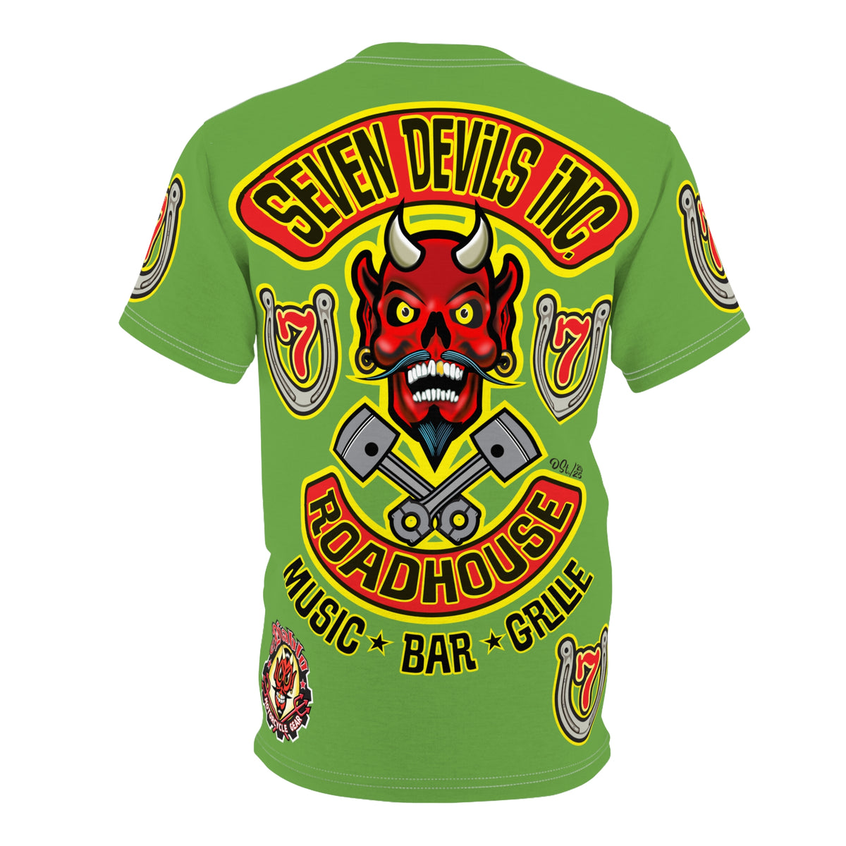 Seven Devils Inc. Roadhouse HiViz Graphic Super Tee - Motorcycle Custom Riding Tee
