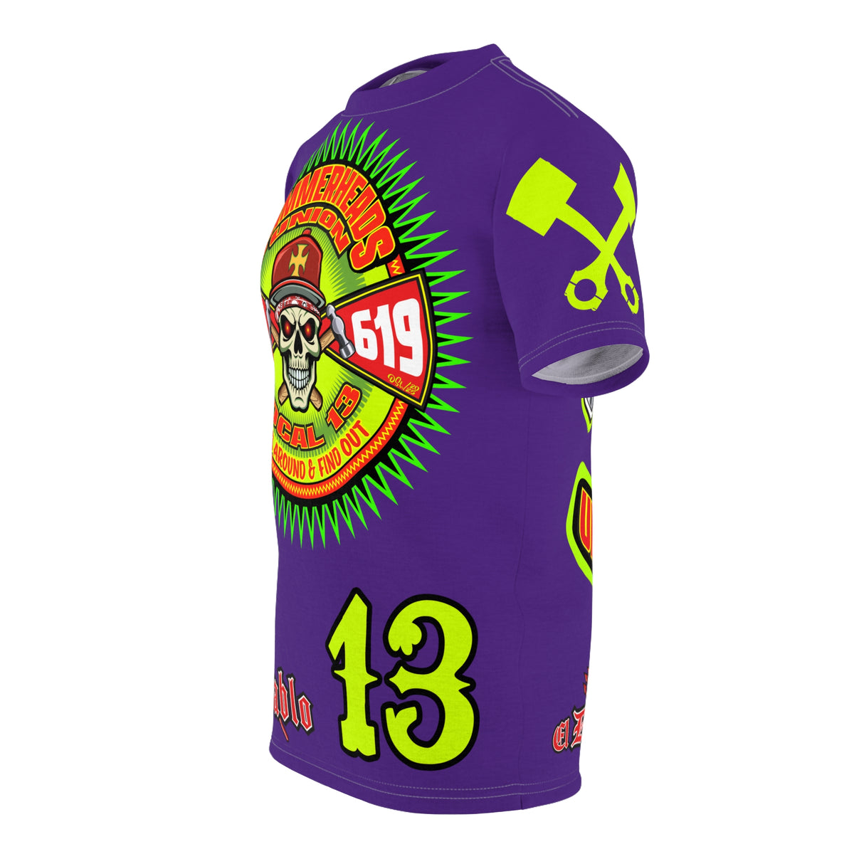 Hammerheads Union Local 13 -  SoCal 619 Special Edition - Custom HiViz Motorcycle Riding Tee Shirt _ Super Comfort and Fit
