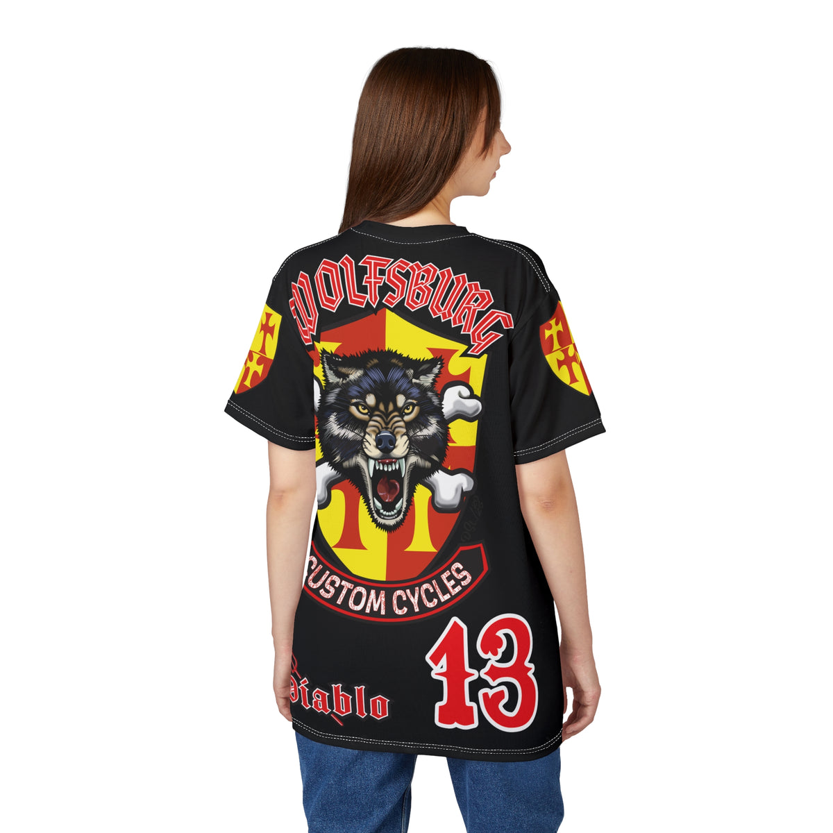 Wolfsburg Custom Cycles HiViz Graphic Super Tee for Bikers