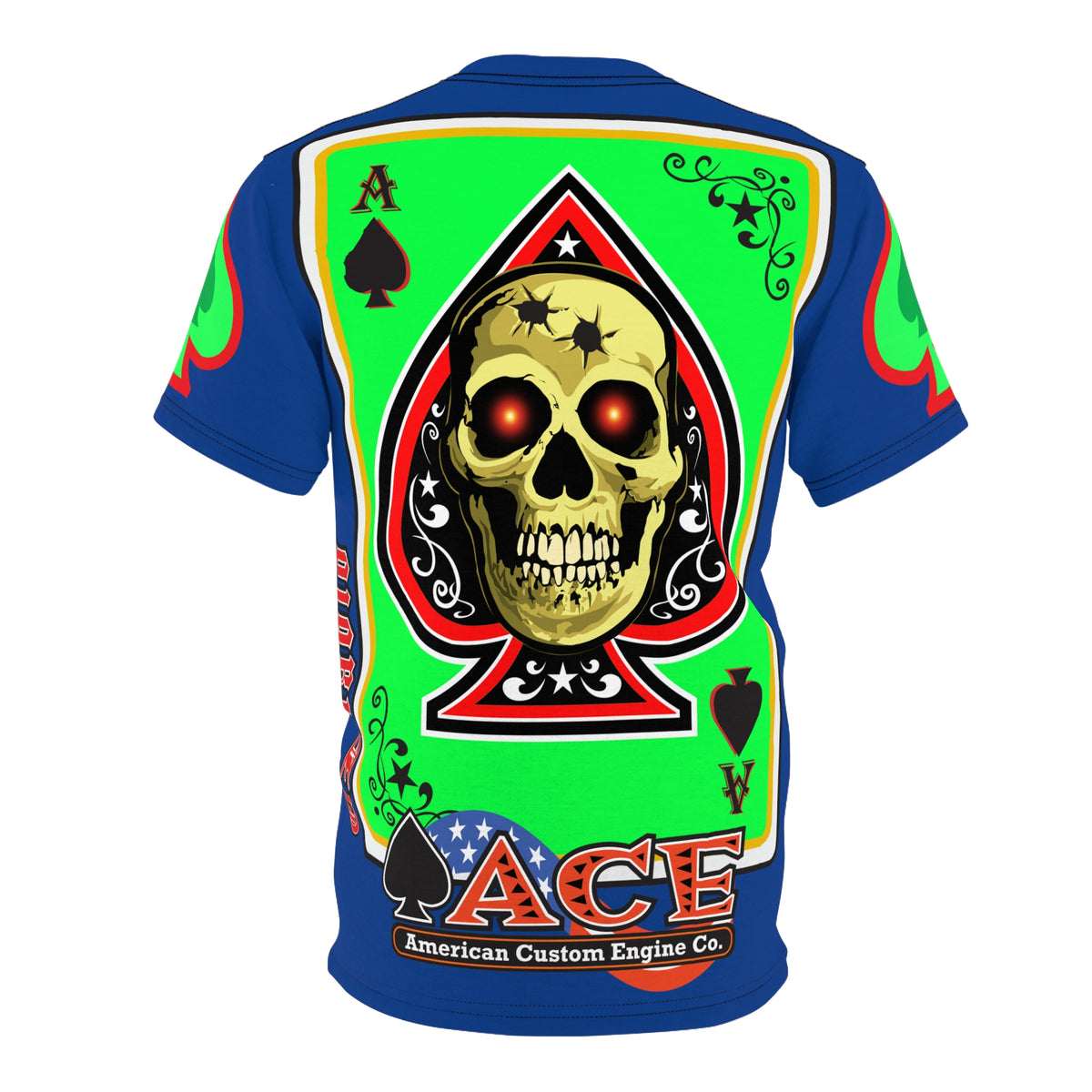 American Custom Engines ACE - Special Lumina Green  Ace of Spades Death Card High visibility Graphics