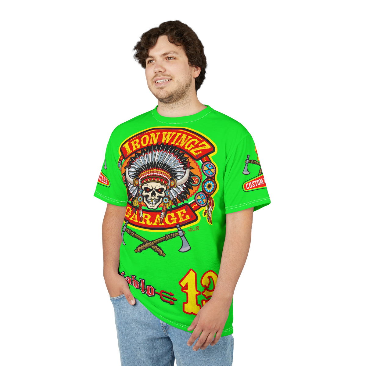 Very Special Iron Wingz Garage HiViZ  Lumina Motorcycle Rider Super Tee