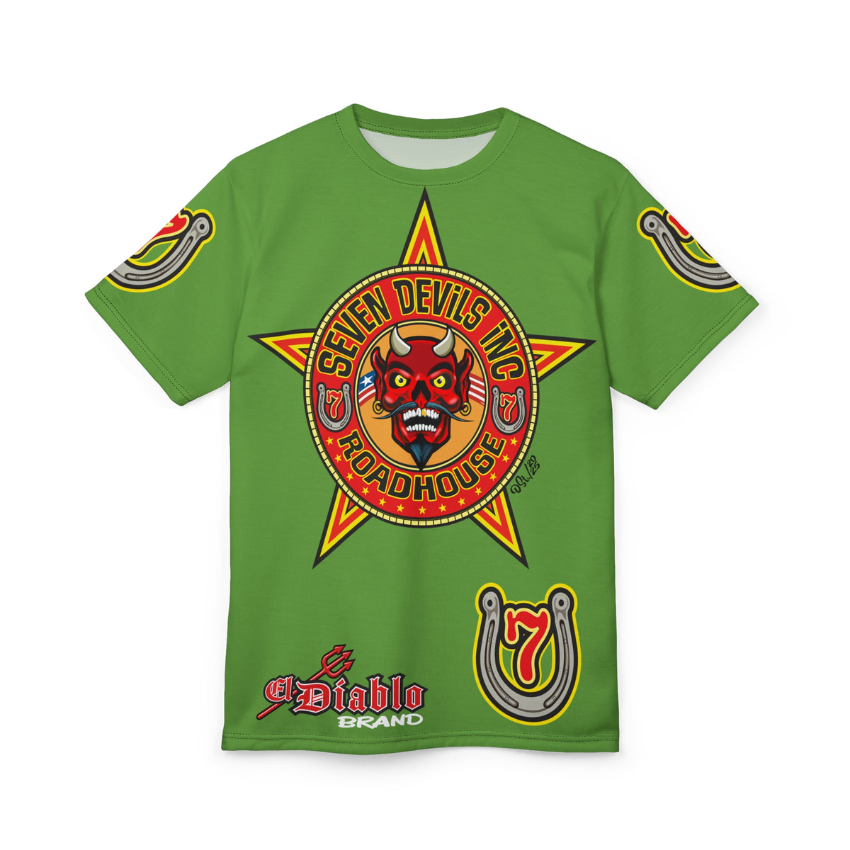 Seven Devils Inc. Roadhouse HiViz Graphic Tee - Motorcycle Custom Riding Super Tee
