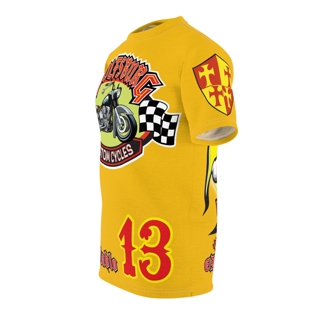 Wolfsburg Custom Cycles HiViz High Comfort Motorcycle Riders Super Tee